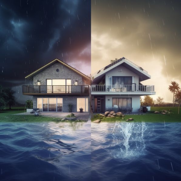 Unterschied bei Haus mit Elementarversicherung und Hausratversicherung bei Flut und Unwetter